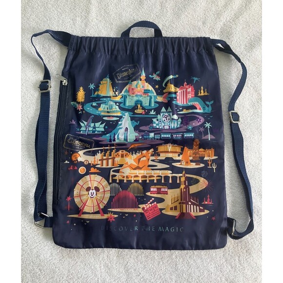 Disney Disneyland Resort Discover the Magic Drawstring Backpack Bag USED READ - Picture 1 of 8